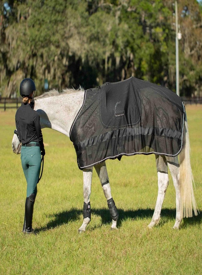 Equinavia Sol Ringside Mesh Scrim Show Sheet for Horses - Black - XL - Image 4